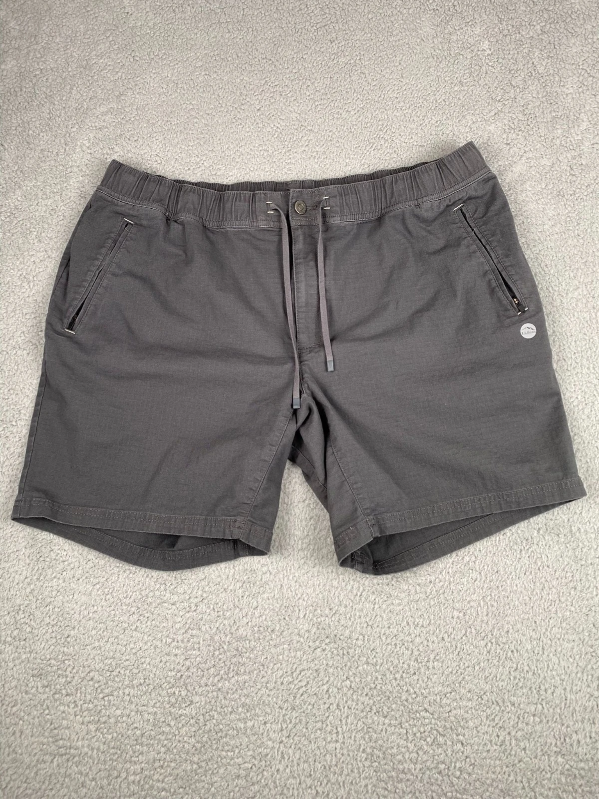 L.L. Bean Explorer Ripstop Shorts Mens XL Gray Stretch Outdoor Casual 513639
