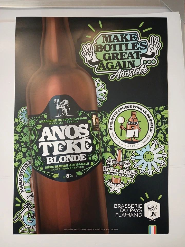 AFFICHE : ANOSTEKE BLONDE - Lavable Réutilisable / Br. du Pays Flamand - France - Photo 1/1