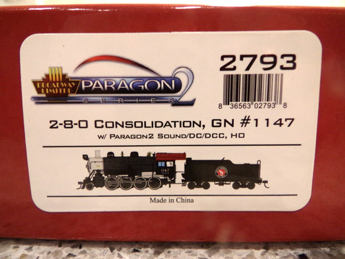Broadway Limited #2793 2-8-0 consolidación GN #1147 con sonido Paragon2/DC/DCC | Zustand: New