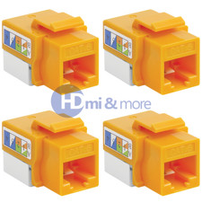 4x Cat6 RJ45 Punch Down Keystone Jack CAT6 Network Ethernet RJ45 Yellow Lot Pack