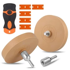 2pcs Rubber Eraser Wheel for Drill, Professional Car Sticker Remover Tool wit...