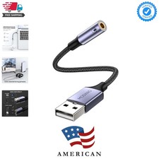 USB to 3.5mm Jack Audio Adapter External Stereo Sound Card  Mic TRRS, no dri...