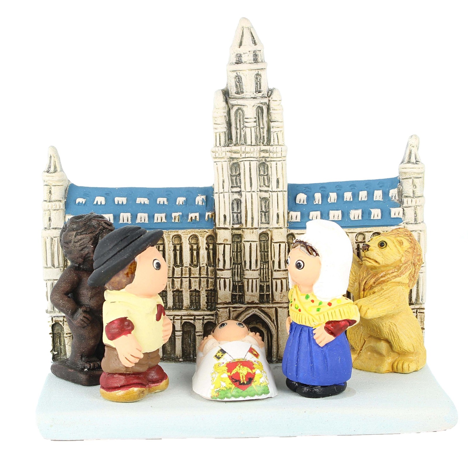 Crèche Belgique en céramique 8x7cm statuette nativité miniature salon