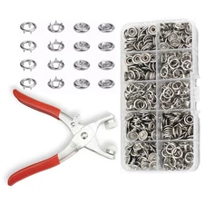 100 Sets Metal Snaps Buttons with Fastener Pliers Press Tool Kit Snaps for Se...