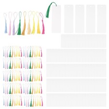 Set of 100 Handmade Bookmarks with Tassels for DIY and Gift Tags H6R13298