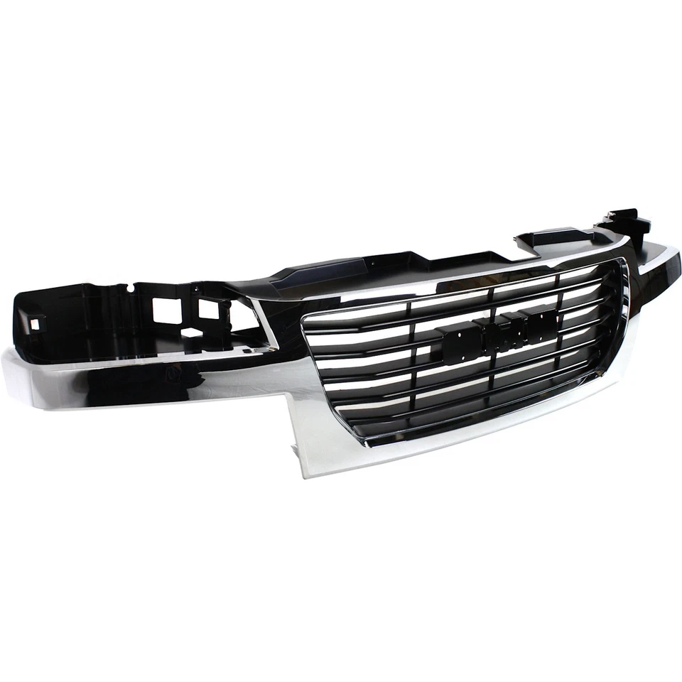 Grille For 2004-2012 GMC Canyon Chrome Shell w/ Black Insert Plastic - Image 2 of 4