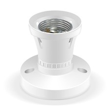 Caldarax E27 Ceiling Rose Lamp Holder, Straight Socket, White E27 Lamp Base S...