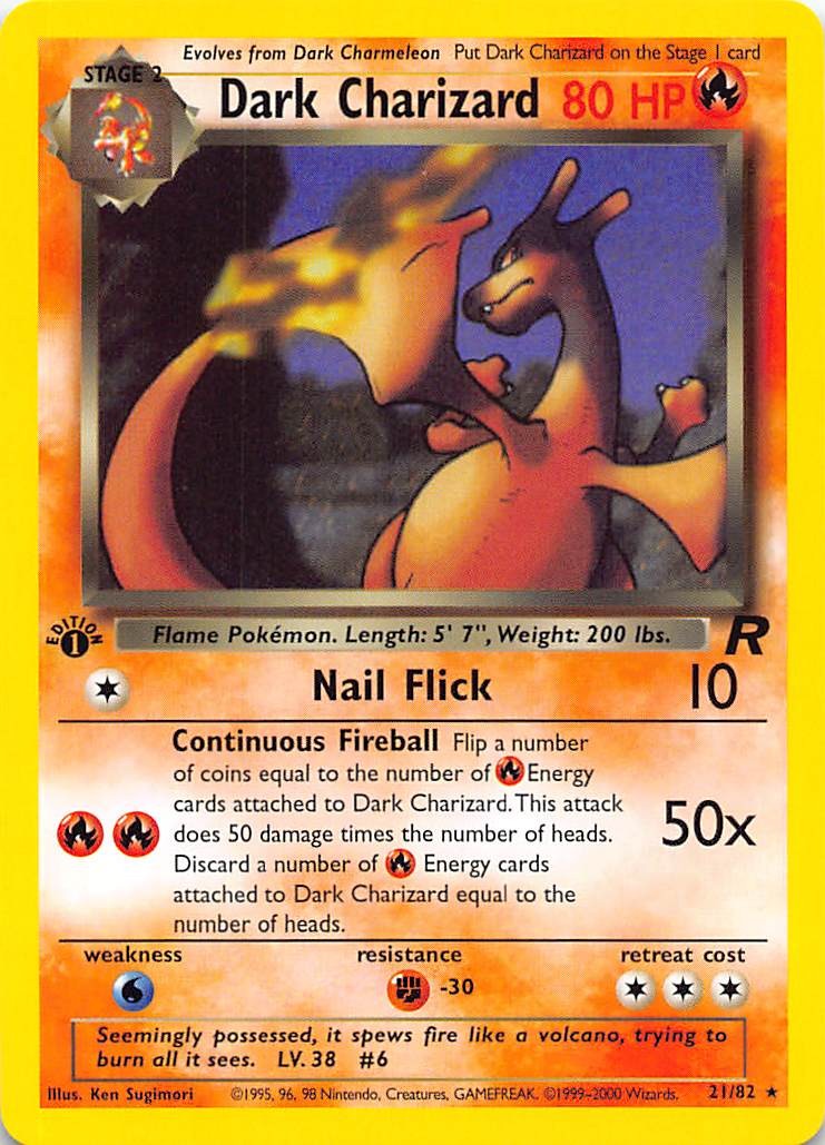 Dark Charizard (21) Unlimited Rare Team Rocket 21/82 NM