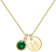 Easter Basket Stuffers - Easter Gifts for Kids Women, Initial Birthstone Necklac