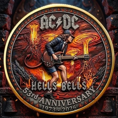AC!DC 53rd Anniversary Hells Bells Angus Young Collector Coin CB0620
