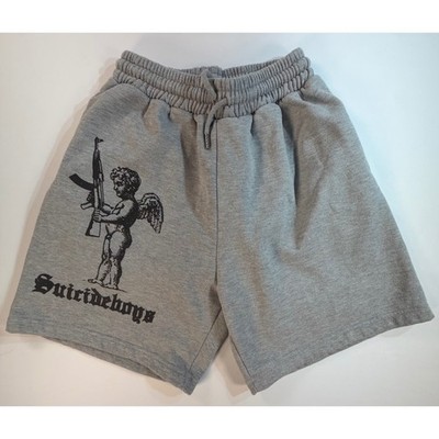 G59 Suicideboys Cherub AK-47 Gray Sweat Shorts Mens Large G59 Records Rap Merch