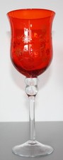 Deko-Kelch - Kerzenhalter - Windlicht - Glaskelch H 28,2 cm mit rotem Kelch