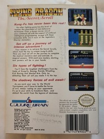 Flying Dragon: The Secret Scroll Nintendo NES Complete CIB 1989 Culture Brain
