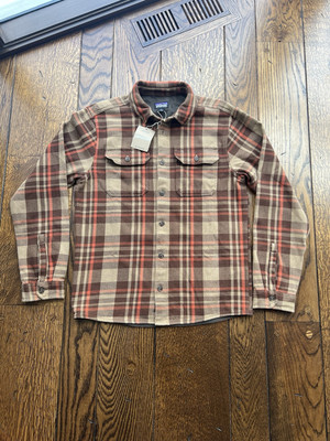 Patagonia Men's Fjord Loft Shirt Forested Nest Brown Organic Cotton NWT Size XXL