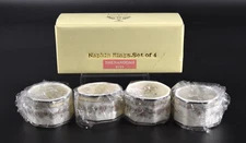 Noritake SHENANDOAH Bone Chine Set Of 4 Floral Napkin Rings NEW Japan