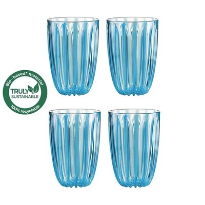 Guzzini Dolcevita BlueTumbler, Set of 4 Drinkware Modern (Bio-Based) Plastic...