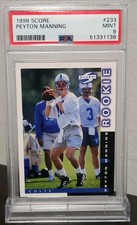 1998 Score Peyton Manning Rookie Card #233 PSA 9 HOF Colts. rookie card picture