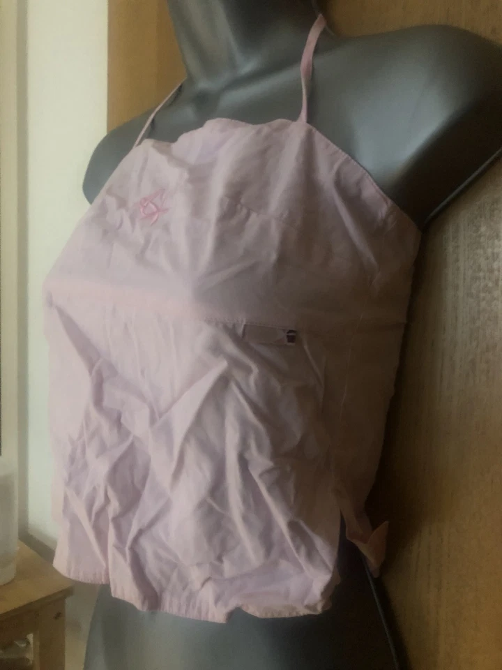 Animal Halter Backless Top Pink Cropped Reversible UK Size 8 Slight Use - Image 4 of 4