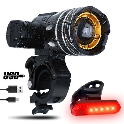 400LM LED Taschenlampe Licht Zoom Lampe USB-Aufladung Akku #