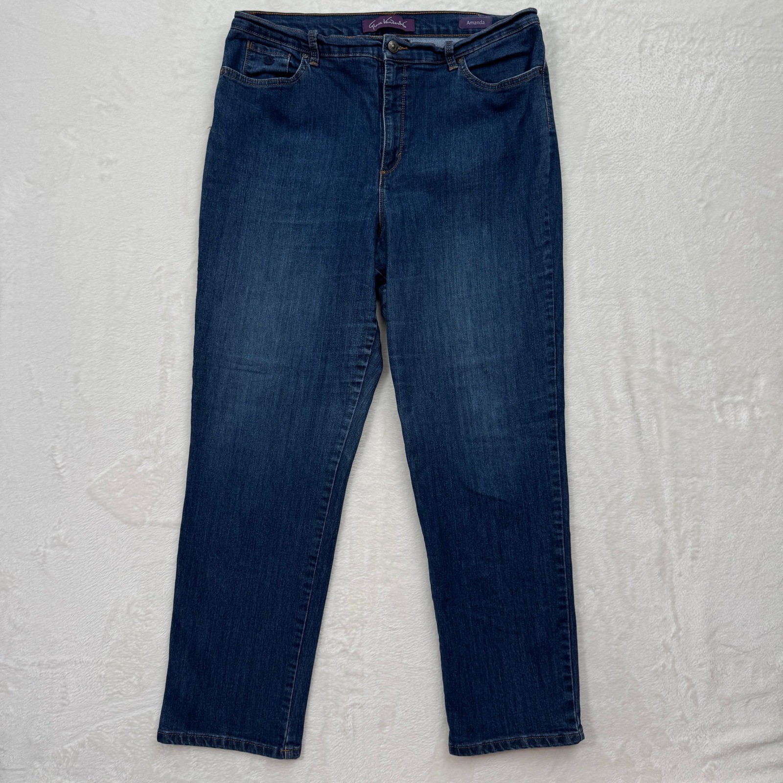 Gloria Vanderbilt Jeans Womens 18 Blue Amanda Tapered High Rise Stretch Denim