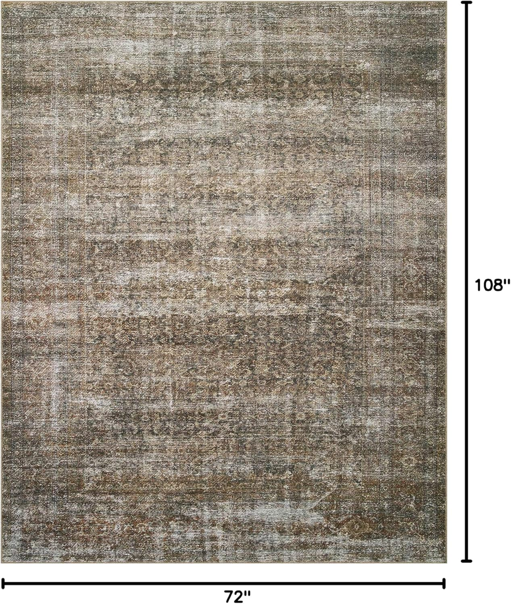 Amber Lewis Billie Tobacco & Rust 6' x 9' Distressed Area Rug