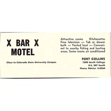 X Bar X Motel Fort Collins CO 1958 Ad AG1-M3