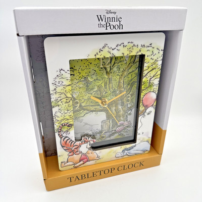 Disney Winnie the Pooh Tabletop Clock   Hundred Acre Wood Scene   Factory Sealed