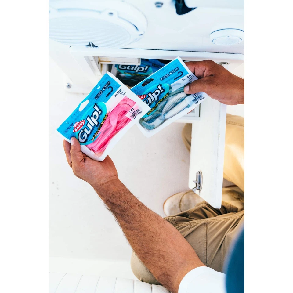 Gancho de pesca Berkley Gulp cebo suave 5 blanco ideal para plantillas y peces grandes Foto 4 de 4