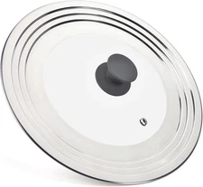 Universal Lid for Pots Pans and Skillets - One Fits Round Handle, Gray 