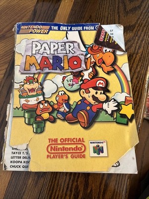 Official Nintendo Paper Mario Video game Player's Guide N64 Ripped Incomplete