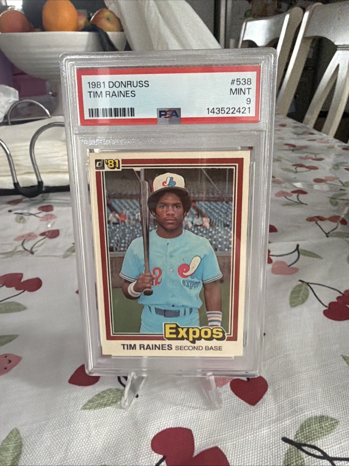 1981 Donruss #538 Tim Raines RC PSA 9 HOF Montreal Expos