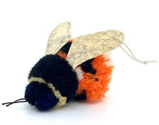 Steiff Woolen Orange Bumblebee 1970s Bee 6cm 2.25in Wool Pom Poms no ID Vtg