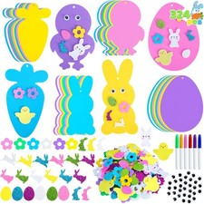 Easter Foam Stickers 324PC Bunny Chick Egg Shapes Crafts