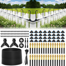 200FT Drip Irrigation System with 360 Adjustable Copper Nozzles
