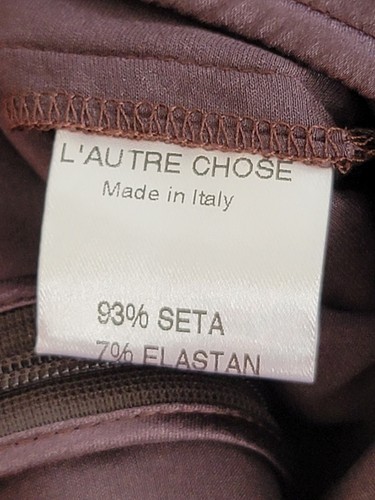 Pristine L'Autre Chose Italy Chestnut Silk Knee Length Sheath Dress IT 42 US 6 - Picture 9 of 9