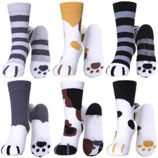 Kids Non Slip Fuzzy Socks Girls with Grips Slipper Socks Cozy Fluffy Winter W...