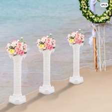 White Wedding Roman Column,4PCS Roman Columns Wedding Column Stand