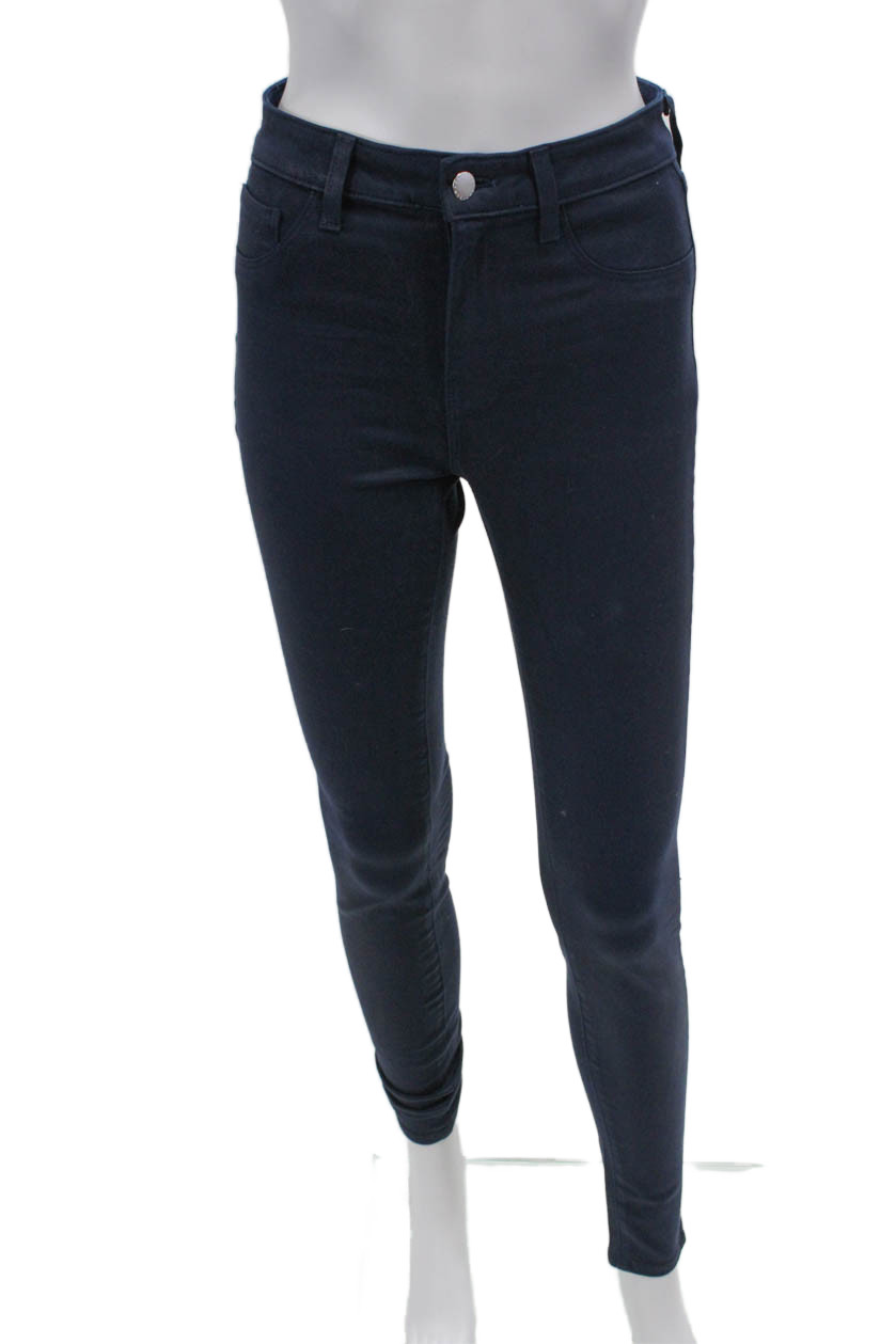 L'Agence Womens Cotton Denim Five Pocket Mid-Rise Skinny Jeans Blue Size 26Free Shipping in US $100+ Orders | $6.95 Orders Below