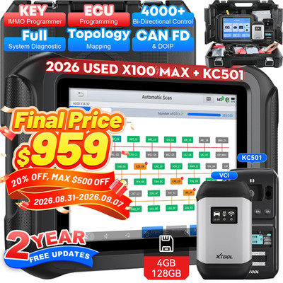 USED XTOOL X100 MAX IMMO Key Programmer Auto Diagnostic Tool Topology Mapping