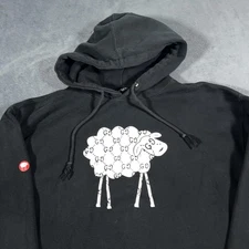 Sheepey Race Hoodie Mens XL Black Sheep Logo Graphic Pullover Sweatshirt LA USA