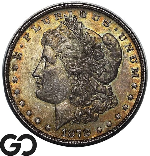 1878 7/8TF Morgan Silver Dollar Coin, Beautiful Toner, Gem BU++