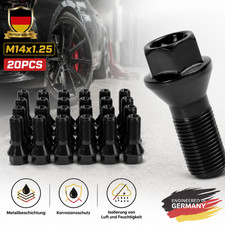 Radschrauben M14x1,25 28mm 20 St�ck Kegelbund Schwarz f�r BMW 4er 5er 6er