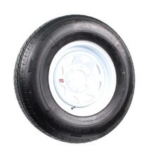 eCustomrim Radial Trailer Tire On White Rim ST235/80R16 Load Range E 6 Lug On...