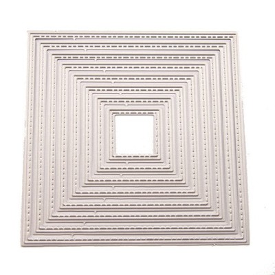 Arbuya 8pcs/Set Diffrent Size Stiched Nesting Square Dies Frame Type 1