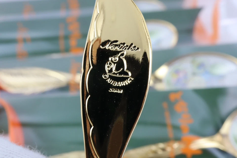 Noritake x Studio Ghibli Totoro Tea Spoon Set of 5 Fired Enamel NIB Japan - Image 4 of 4