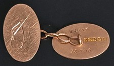 Antique 9ct Rose Gold Single Cufflink Edinburgh 1916 WWI Somme Birmingham 2.8g