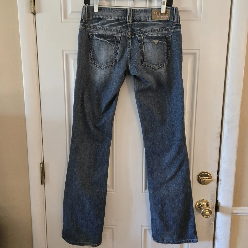 Guess Jeans DAREDEVIL Bootcut Low Rise Y2K Denim Made Mexico Women's Size 28 VTG - Image 3 of 4