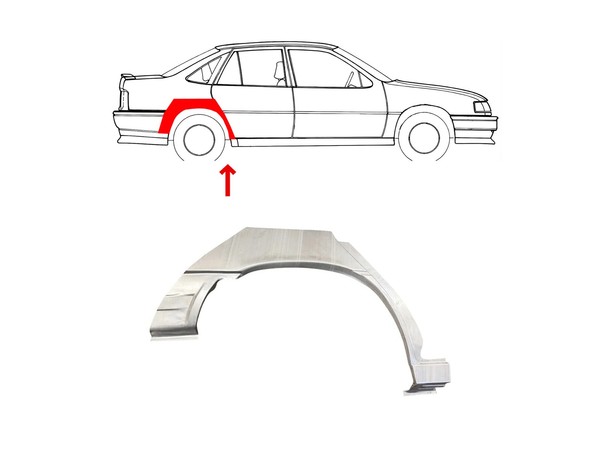 Radlauf Reparaturblech Hinten Rechts Opel Vectra A 1988 1995 PTYP321132-image