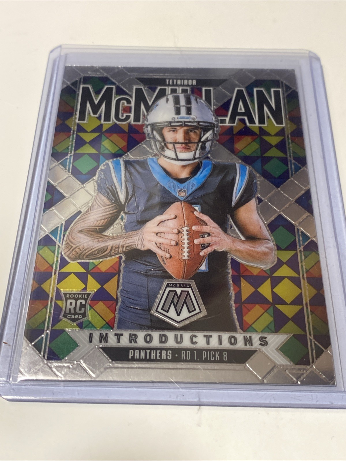 2025 Mosaic Introductions Silver Mosaic Prizm #8 Tetairoa McMillan Panthers RC