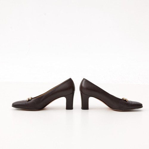 Salvatore Ferragamo Pumps braun Leder Blockabsatz Größe US 6 / EU 36,5 - Bild 3 von 7